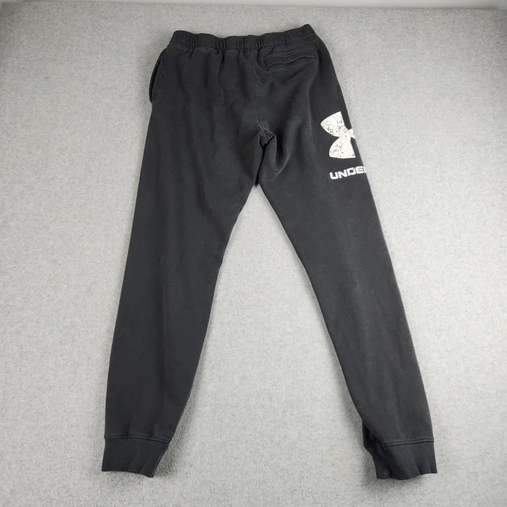 Under Armour Jogger Sweatpants Youth XL Black Graphic Logo Loose Fit Drawstring
